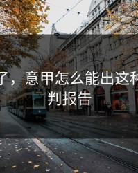 太离谱了，意甲怎么能出这种事，裁判报告
