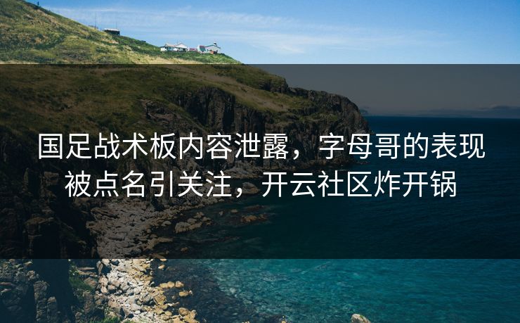 国足战术板内容泄露，字母哥的表现被点名引关注，开云社区炸开锅